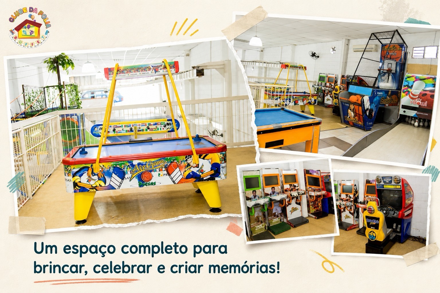 Espaço completo para brincar e celebrar